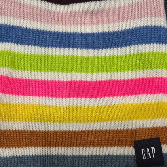 GAP Crazy Stripe Hoodie Knit Dog Sweater, Bright Multi-Color Stripes, XS/S - Picture 5 of 14